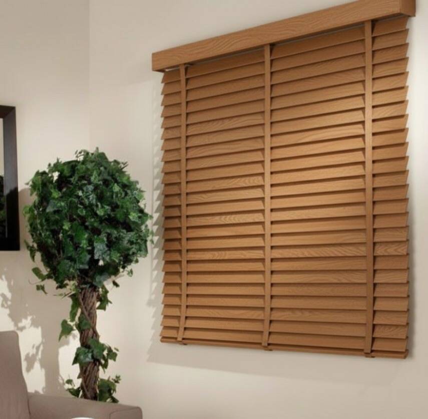 AKILLI MOTORLU AHŞAP JALUZİ, MEŞE RENK,  50mm,  % 100 orjinal ahşap jaluzi , Uzaktan kontrol, Zaman ayarlı - 3