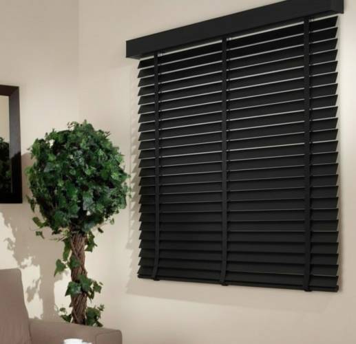 AKILLI MOTORLU AHŞAP JALUZİ, SİYAH RENK, 50mm, % 100 orjinal ahşap jaluzi , Uzaktan kontrol, Zaman ayarlı - 1