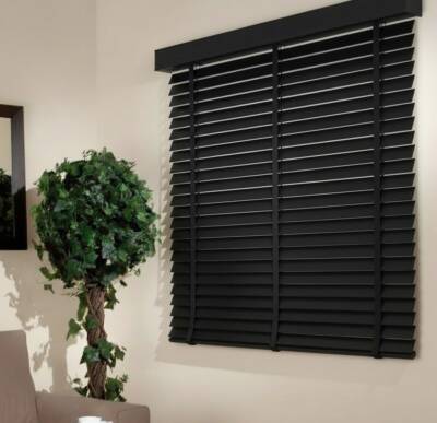 AKILLI MOTORLU AHŞAP JALUZİ, SİYAH RENK,  50mm,  % 100 orjinal ahşap jaluzi , Uzaktan kontrol, Zaman ayarlı - 2