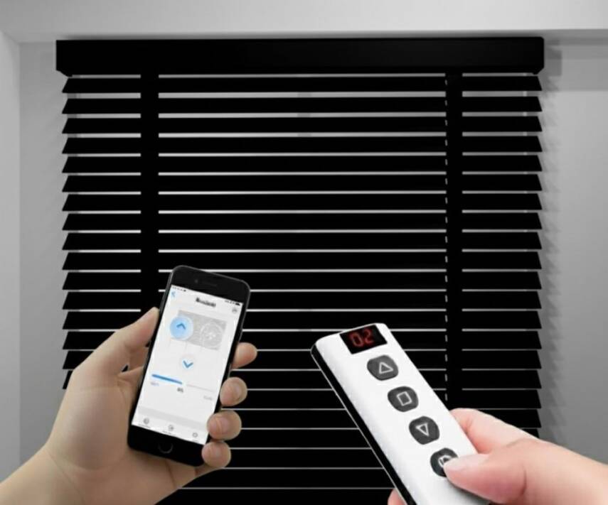 AKILLI MOTORLU AHŞAP JALUZİ, Uzaktan kontrol, Zaman ayarlı, 50mm,  % 100 orjinal ahşap jaluzi - 5