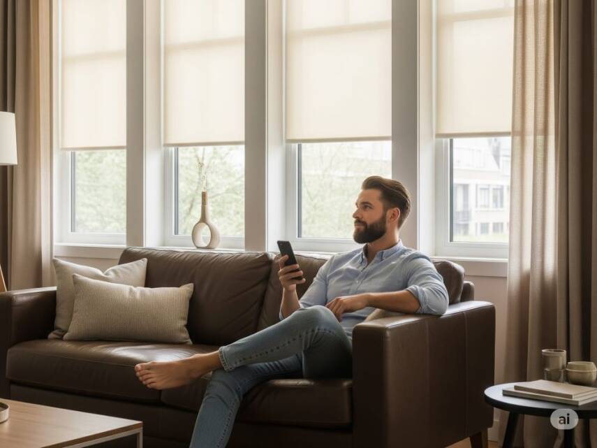 AKILLI PERDE MOTORU RV500, ZAMAN AYARLI, TUYA UYUMLU ,WİFİ, SESLİ KONTROL (Stor perde Kasaya montaj) - 7