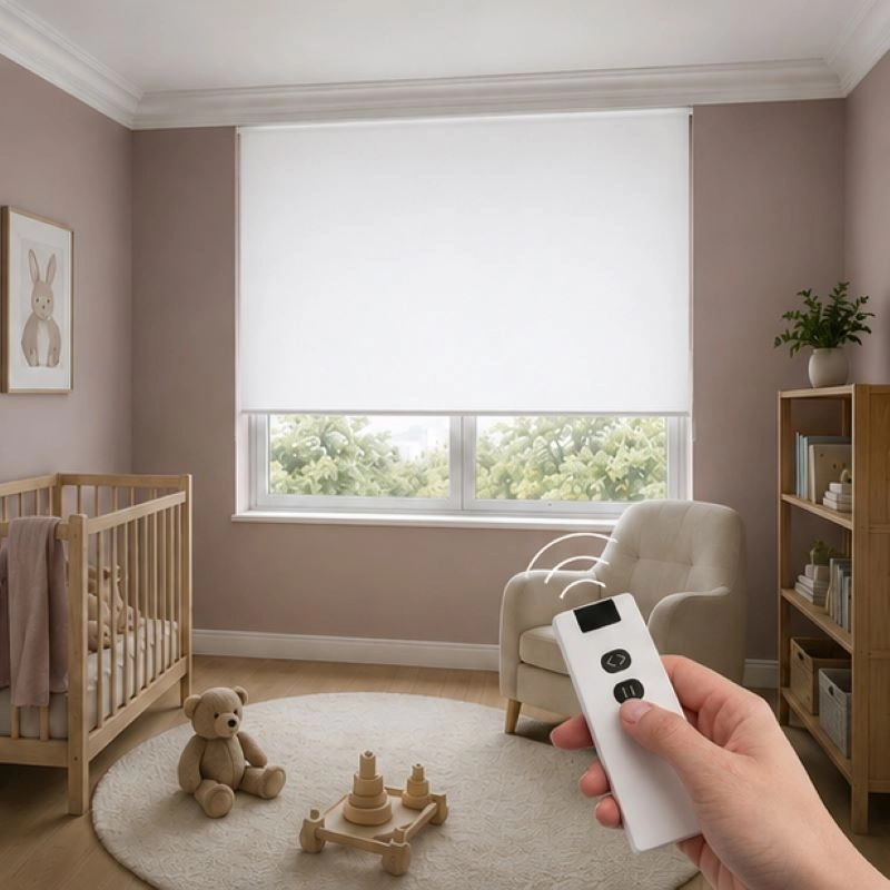 Motorlu Stor Perde,  Kumanda, Telefon Ve Sesle Kontrol,  Wi-Fi+Rf, Beyaz Renk,