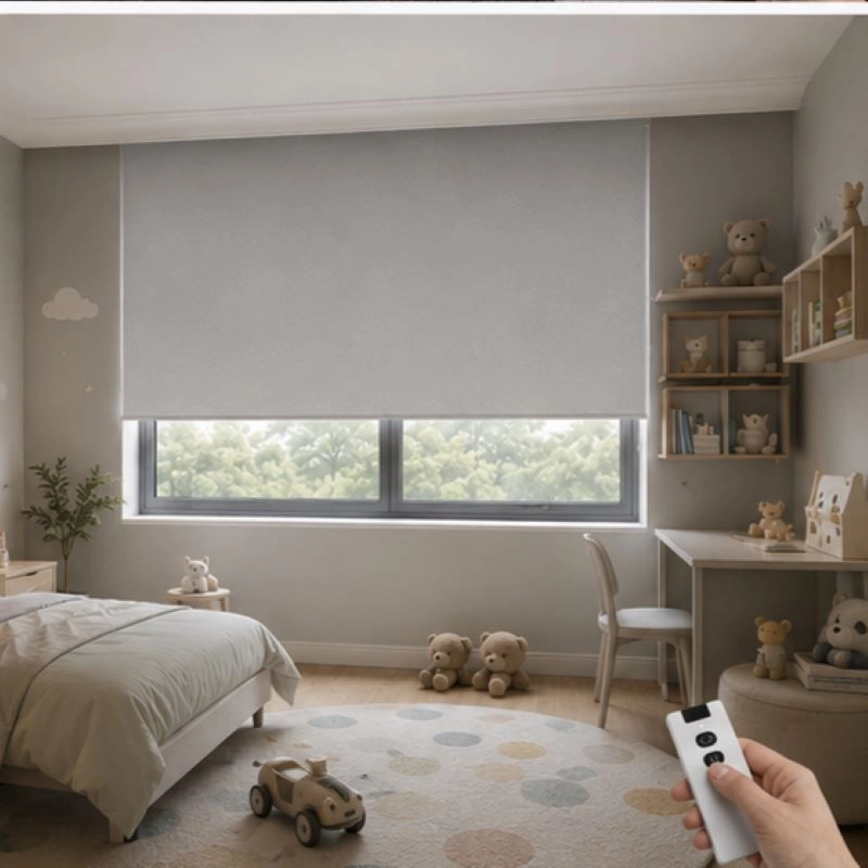 Motorlu Stor Perde,  Kumanda, Telefon Ve Sesle Kontrol,  Wi-Fi+Rf, Açık Gri Renk,