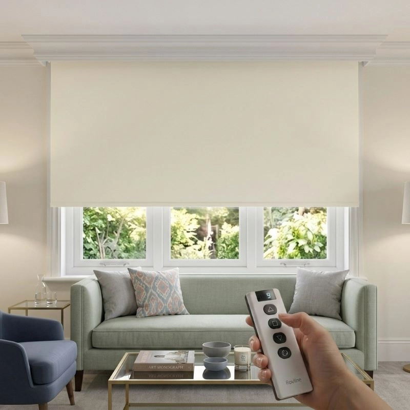 Motorlu Stor Perde, Blackout(Karartma), Kumanda, Telefon Ve Sesle Kontrol,  Wi-Fi+Rf, Ekru Renk,