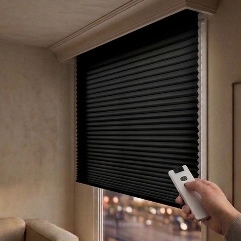 Şarjlı Akıllı Plise-Honeycomb Perde Motoru, Kumandalı, wi-fi+Rf, tuya uyumlu