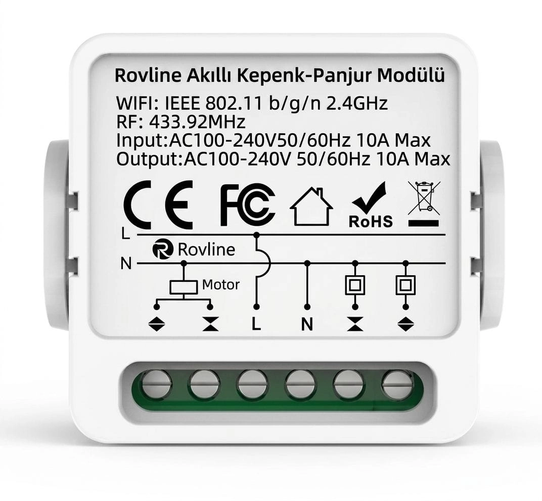 Akıllı Kepenk Panjur Modülü, Wi-Fi +RF, Kumandalı