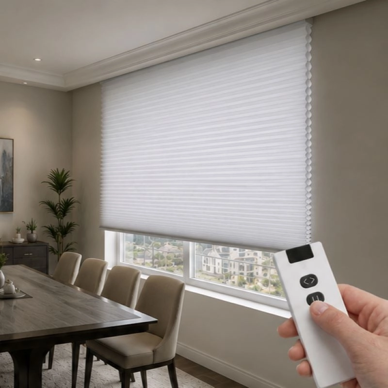 Şarjlı Akıllı Plise-Honeycomb Perde Motoru, Kumandalı, wi-fi+Rf, tuya uyumlu