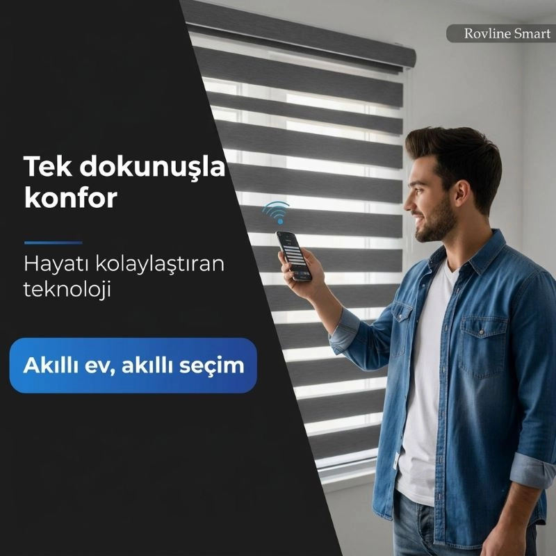 Akıllı Perde Motoru, Kumandalı, wi-fi+Rf, tuya uyumlu