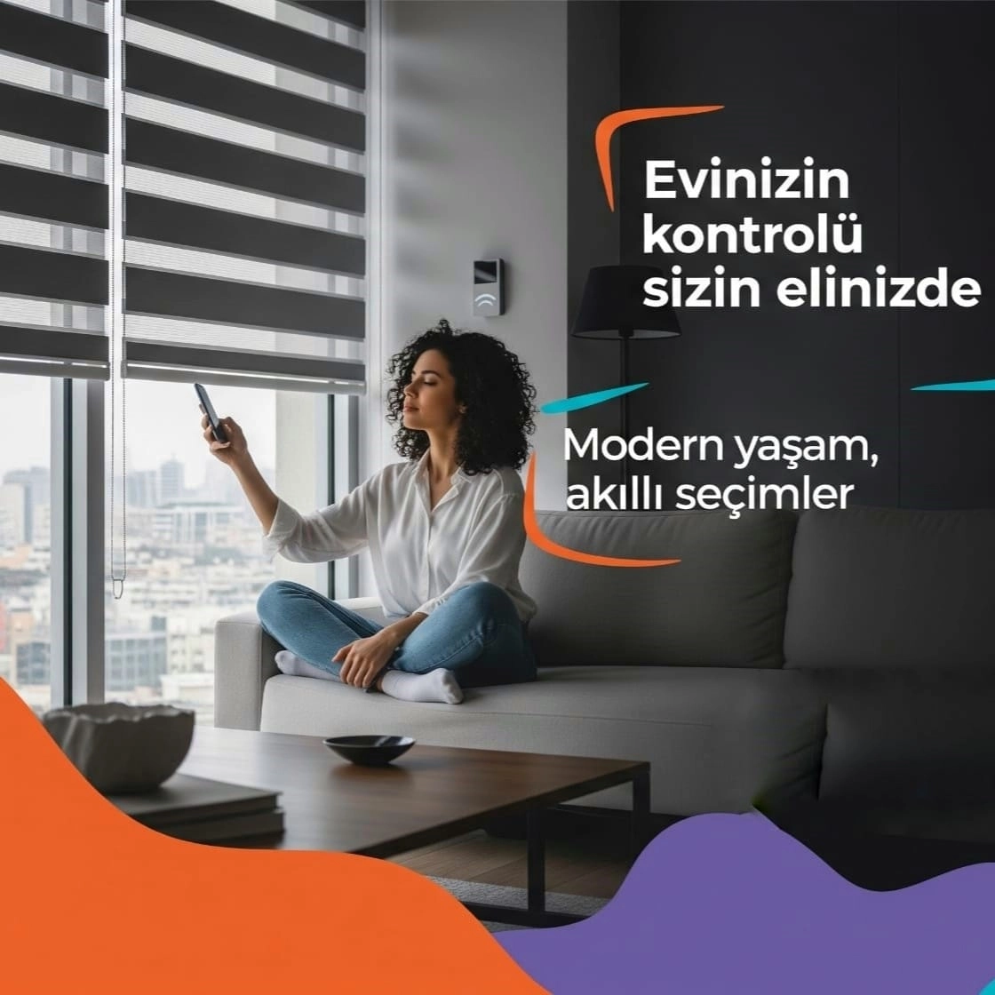 Akıllı Perde Motoru, Kumandalı, wi-fi+Rf, tuya uyumlu