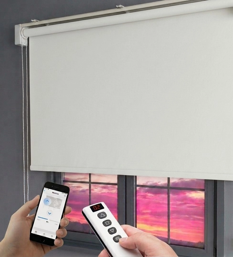 Motorlu Stor Perde,  Kumanda, Telefon Ve Sesle Kontrol,  Wi-Fi+Rf, Beyaz Renk,