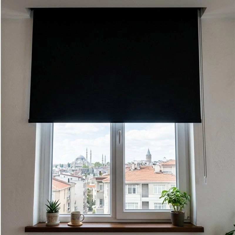 Motorlu Stor Perde,  Kumanda, Telefon Ve Sesle Kontrol,  Wi-Fi+Rf, Siyah Renk,
