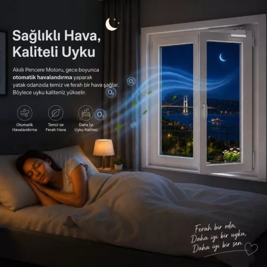  Akıllı Pencere Motoru, Kumandalı, wi-fi+Rf, tuya uyumlu