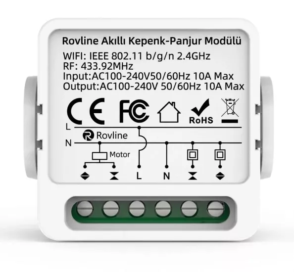 Akıllı Kepenk Panjur Modülü, Wi-Fi +RF, Kumandalı