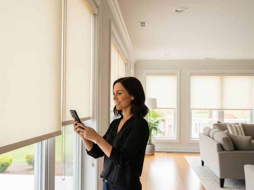 KUMANDALI AKILLI PERDE MOTORU RV200,ZAMAN AYARLI, TUYA UYUMLU, SESLİ KONTROL, WİFİ (Stor perde zincire montaj)  - 10