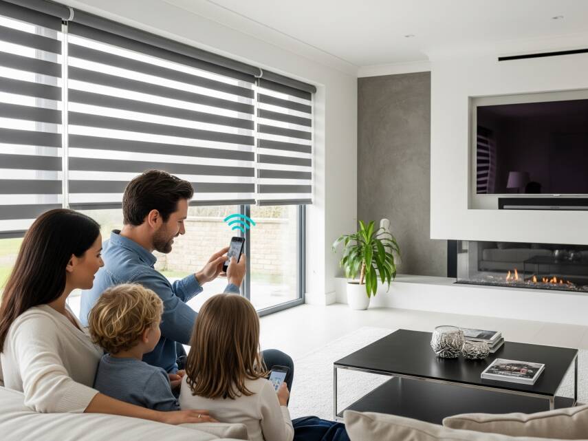 KUMANDALI AKILLI PERDE MOTORU RV500, ZAMAN AYARLI, TUYA UYUMLU ,WİFİ, SESLİ KONTROL (Stor perde Kasaya montaj)  - 6