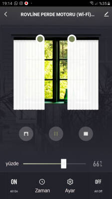 YANA AÇILIR AKILLI PERDE MOTORU RV300, ZAMAN AYARLI, TUYA UYUMLU, SESLİ KONTROL, WİFİ  (Yana açılır perdeler için Kornişe montaj) - 3