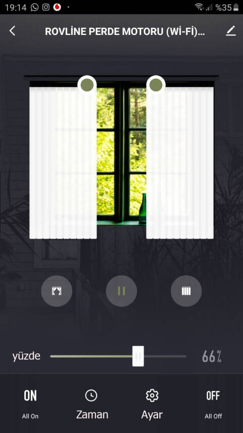YANA AÇILIR AKILLI PERDE MOTORU RV300, ZAMAN AYARLI, TUYA UYUMLU, SESLİ KONTROL, WİFİ  (Yana açılır perdeler için Kornişe montaj) - 3