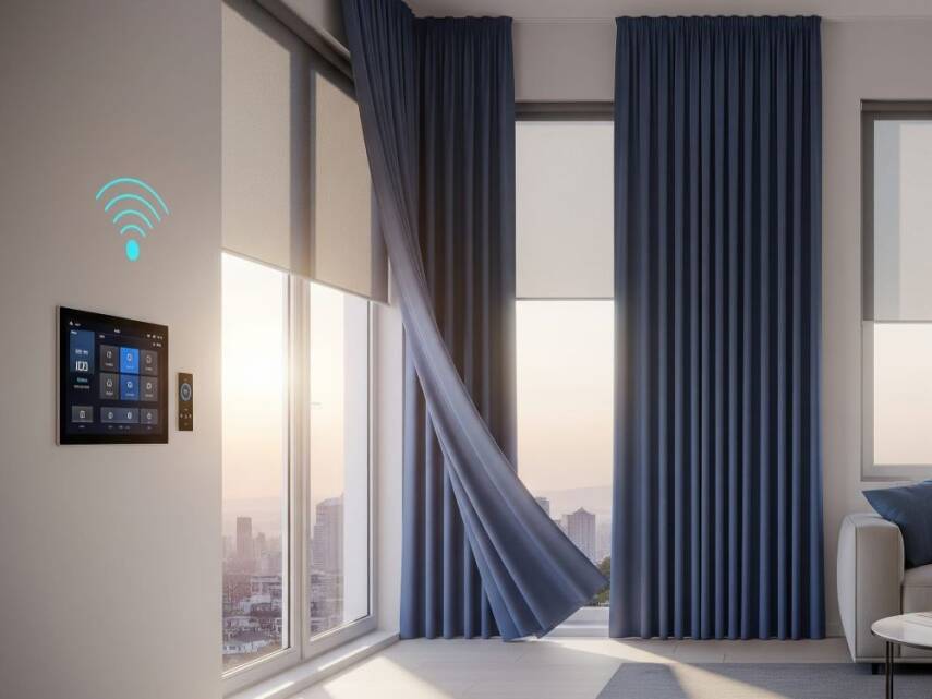 YANA AÇILIR AKILLI PERDE MOTORU RV300, ZAMAN AYARLI, TUYA UYUMLU, SESLİ KONTROL, WİFİ  (Yana açılır perdeler için Kornişe montaj) - 6